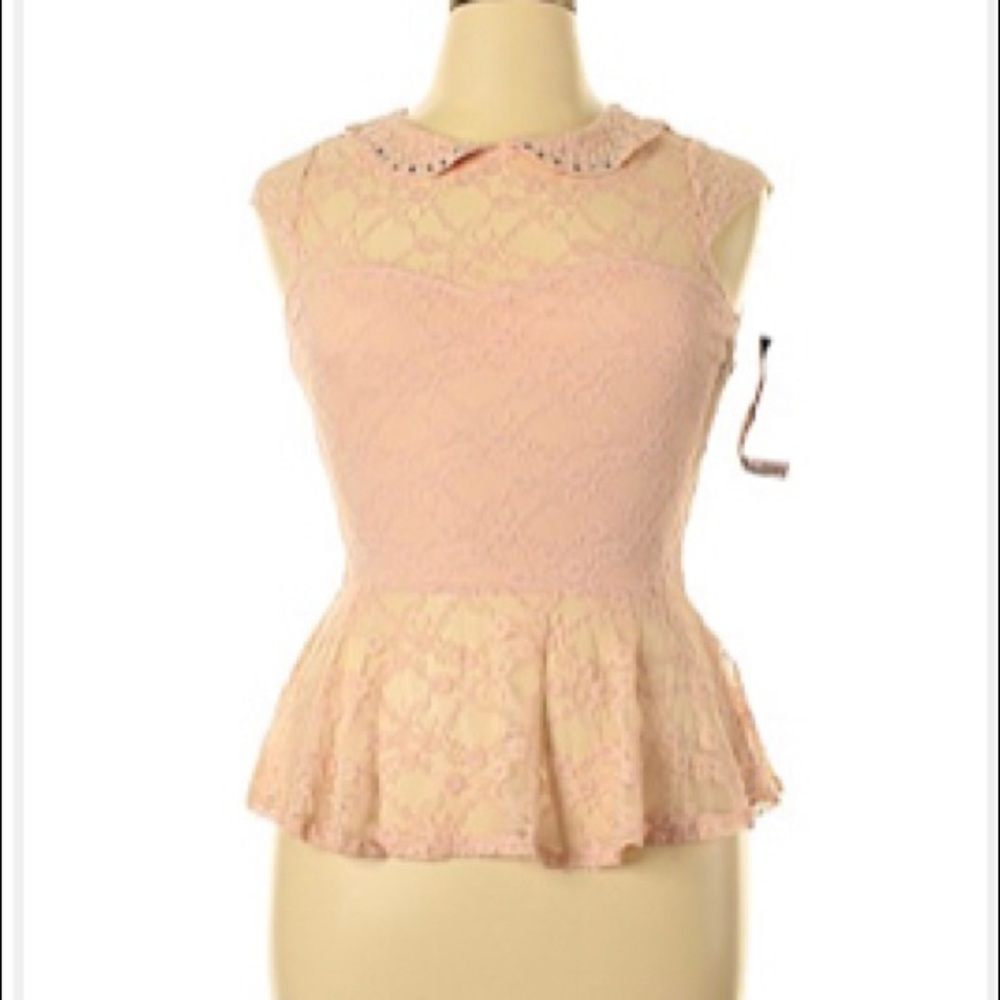 Sleeveless Peplum Pink Top